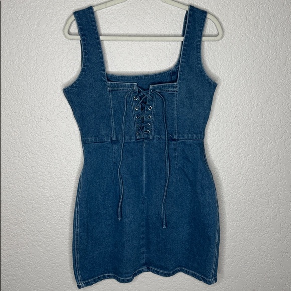 h:ours Olivia Mini Denim Dress Size L - Picture 5 of 8